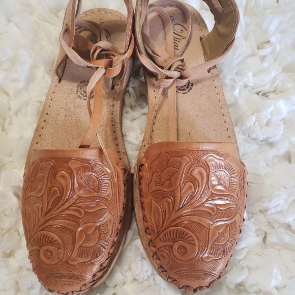 Mexican sandals Lace up 100%leather - Picture 3 of 8